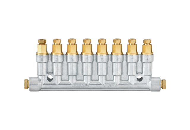 整体加压润滑脂分配器