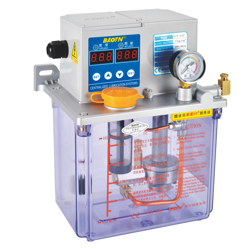 Baotn中国自动润滑泵BTA-A2型油润滑泵与数字显示间歇性电动润滑齿轮泵